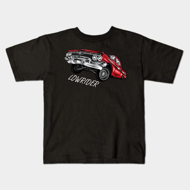 Lowrider Classic Car Kids T-Shirt by FungibleDesign